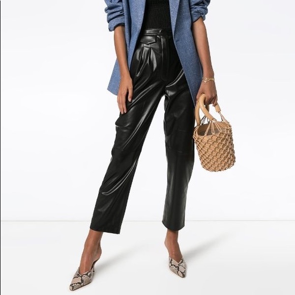Nanushka Mltsu Vegan Leather Trousers Crop/Petite - Picture 4 of 4